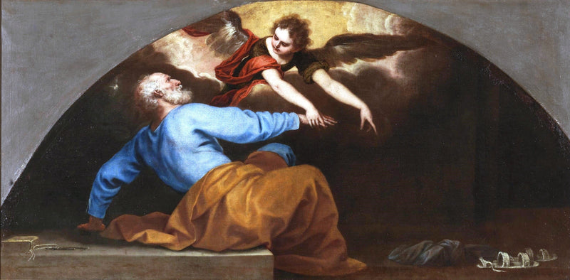 Saint Pierre frigjord av en ängel - Alonso Cano