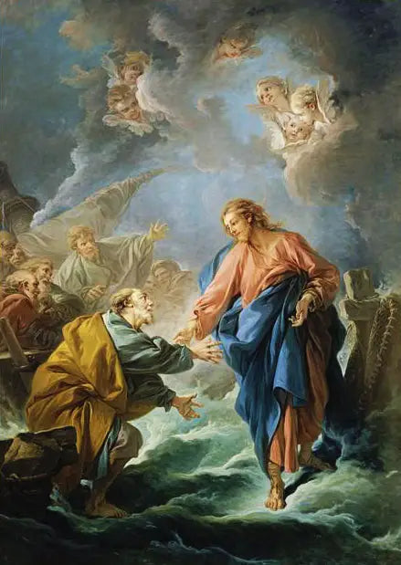 Sankt Petrus går på vattnet - François Boucher