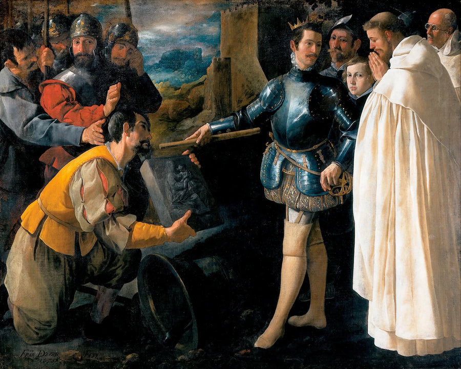 Saint Pierre Nolasco som återhämtar bilden av Jungfru Maria från El Puig - Francisco de Zurbarán