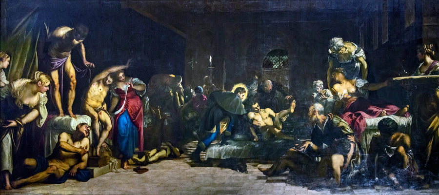 Saint Roch på sjukhuset - Jacopo Tintoretto