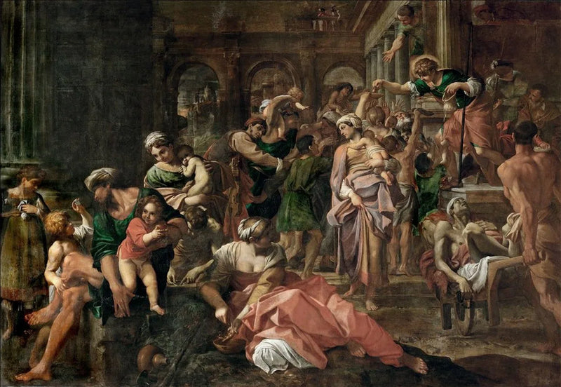 Saint Roch delar ut allmosa - Annibale Carracci