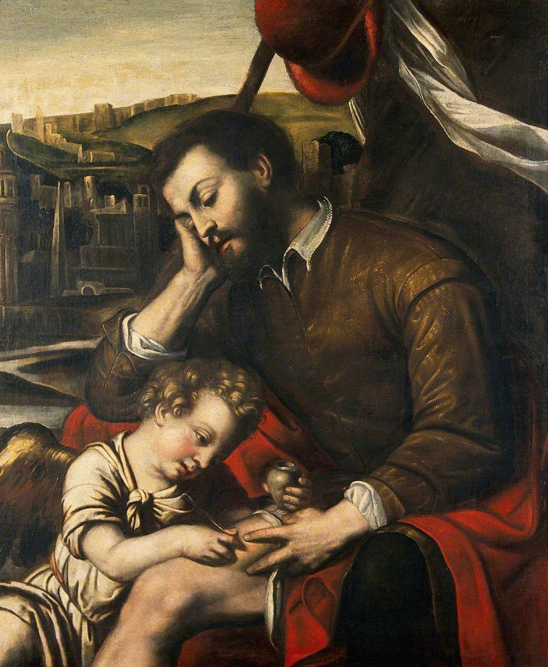 Saint Roch och ängeln - Alessandro Bonvicino