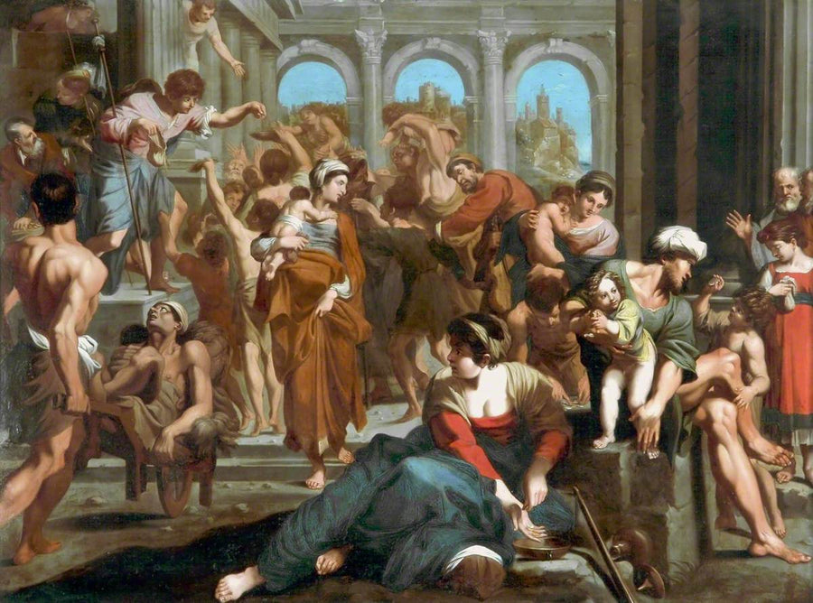 Saint Roche som delar ut allmosa - Annibale Carracci