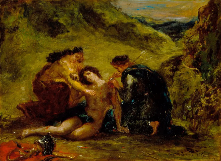 Sankt Sebastian med heliga Irene och en följeslagare - Eugène Delacroix