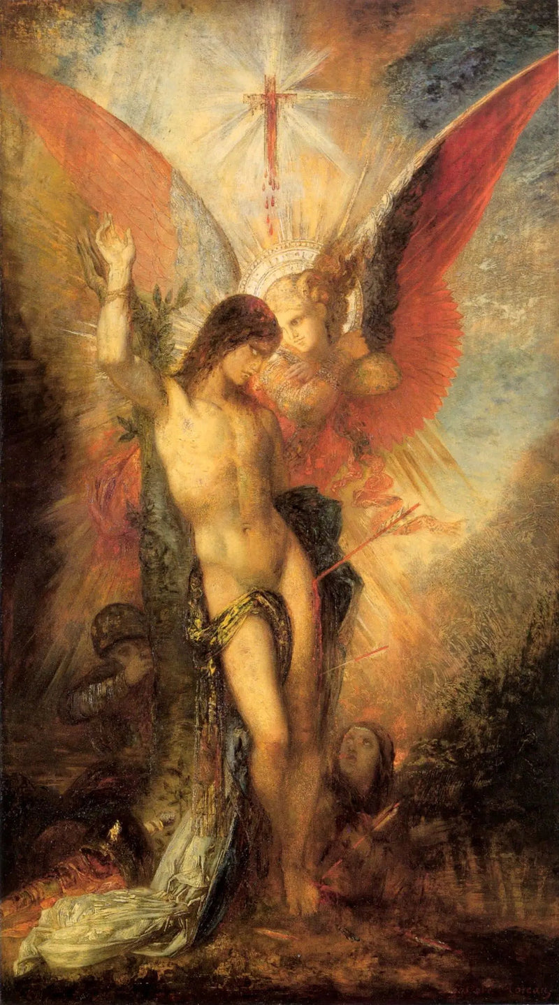 Saint-Sébastien och ängeln - Gustave Moreau