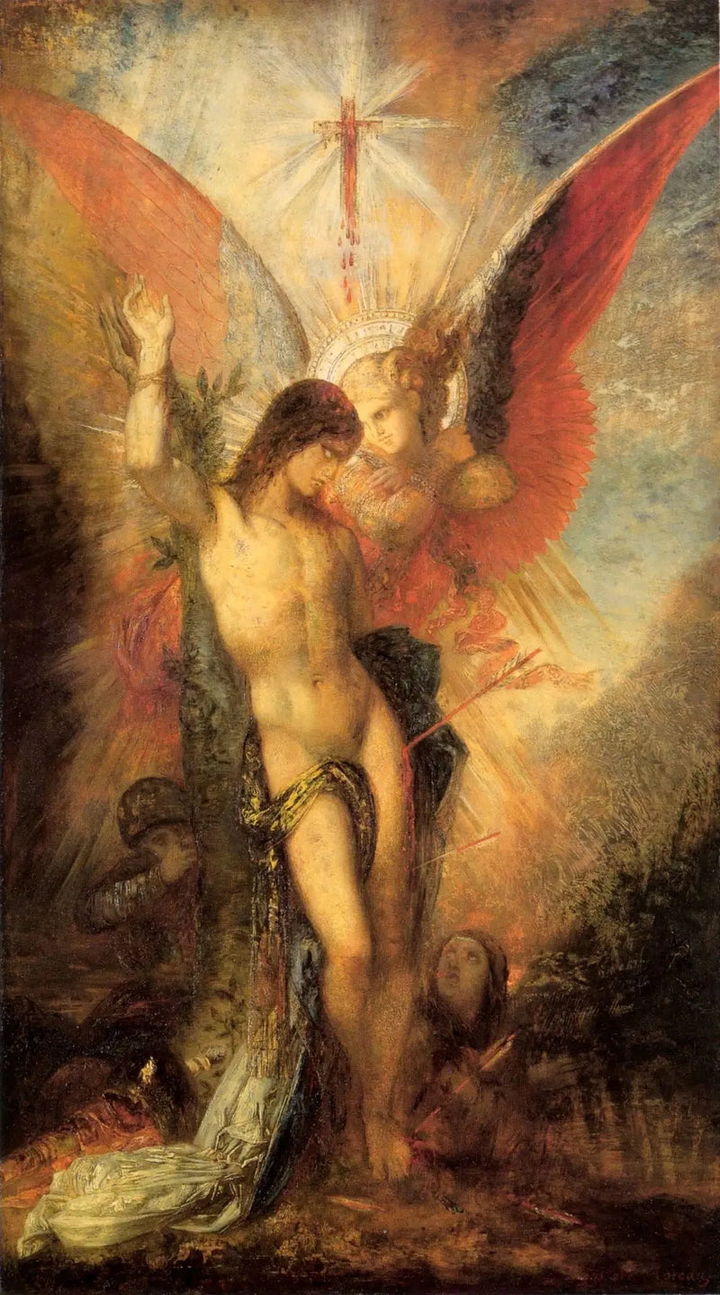 Saint-Sébastien och ängeln - Gustave Moreau