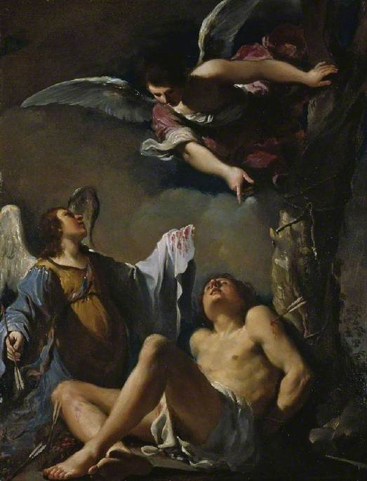 Saint Sébastien secouru par deux anges - Guercino - Alpha Reproduction