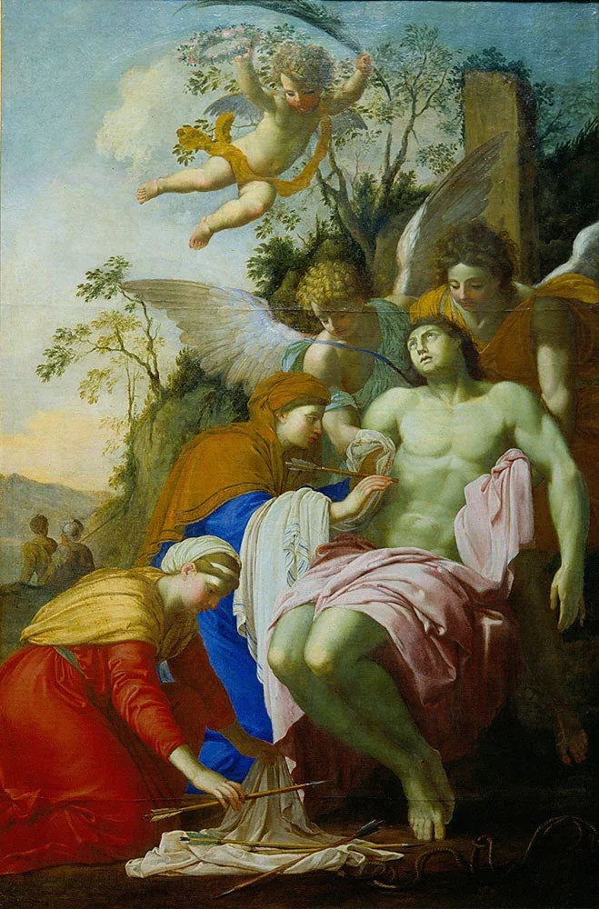 Saint Sébastien räddad av Irène - Eustache Le Sueur