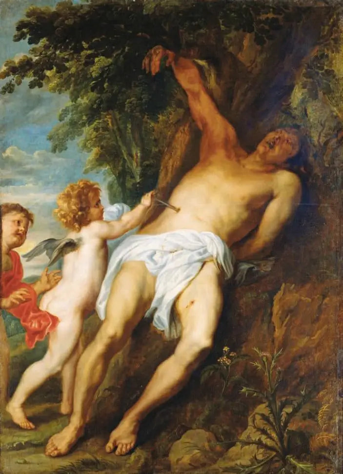 Sankt Sebastian räddad av änglar - Antoine van Dyck