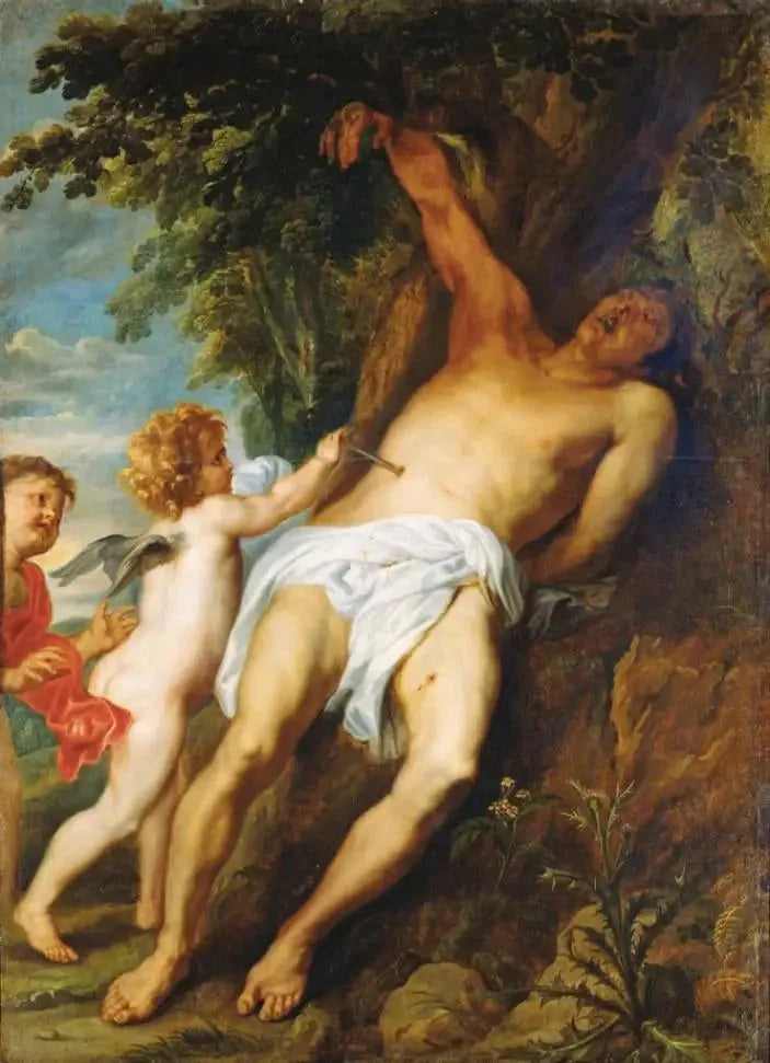 Sankt Sebastian räddad av änglar - Antoine van Dyck