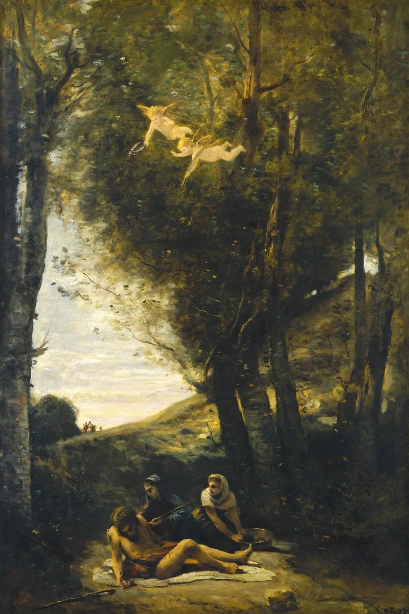 Saint-Sébastien räddad av de heliga kvinnorna - Jean-Baptiste Camille Corot