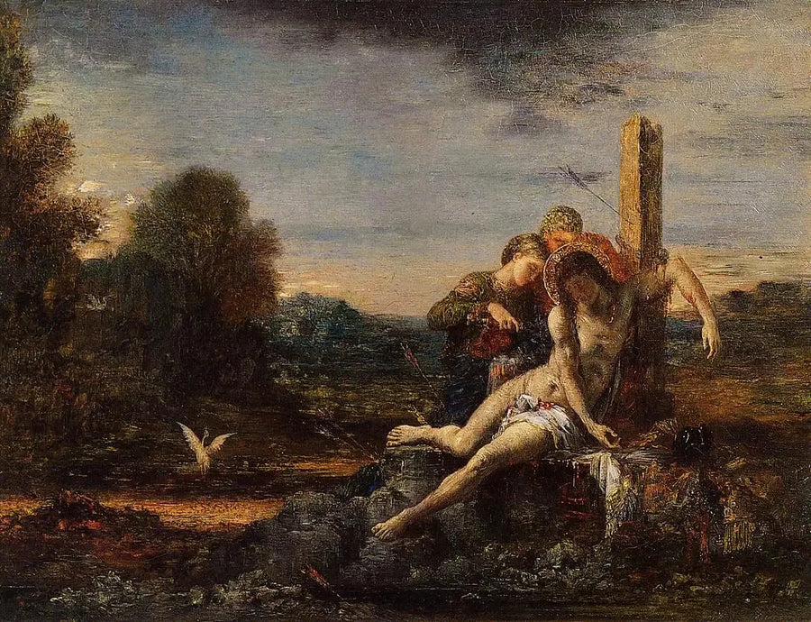 Saint Sébastien omhändertagen av de heliga kvinnorna - Gustave Moreau