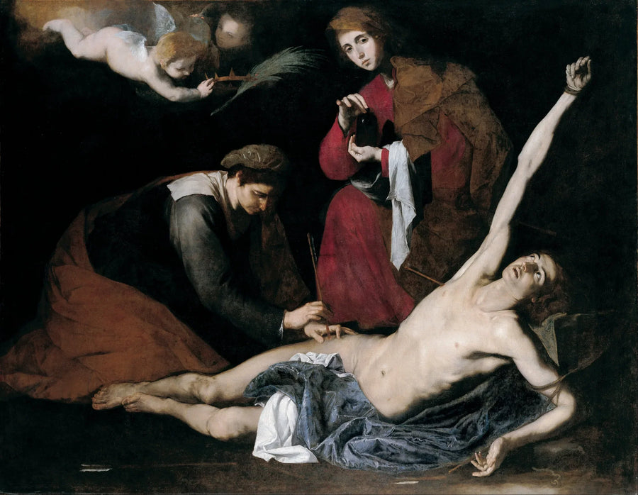 Saint Sébastien omhändertagen av de heliga kvinnorna - Jusepe de Ribera