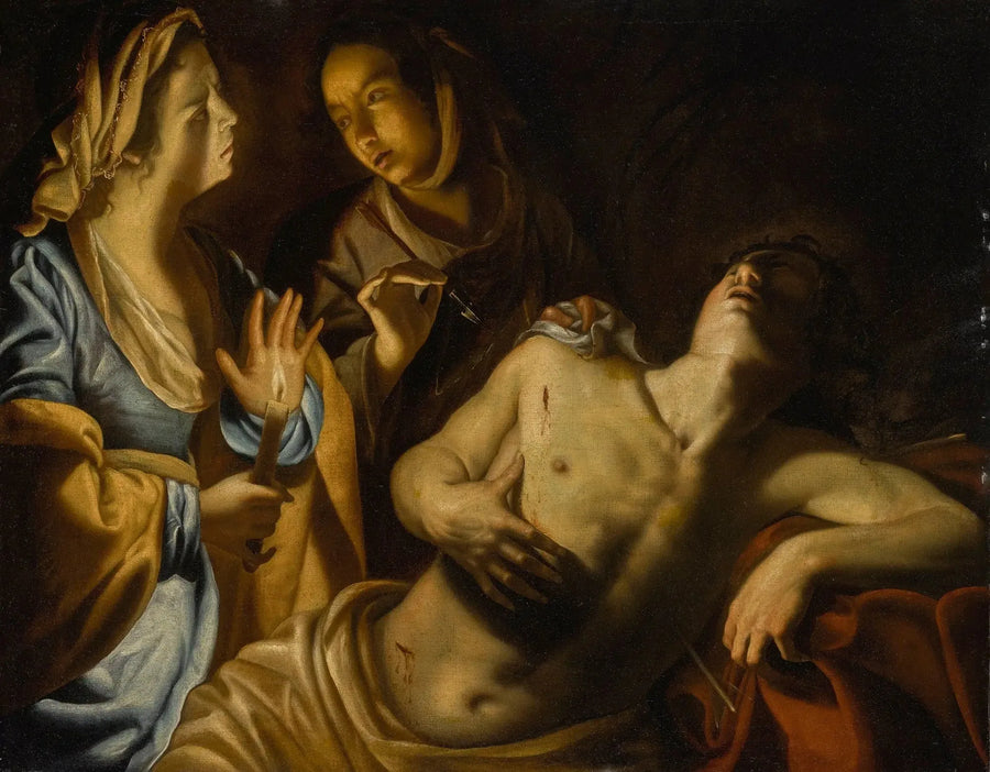 Sankt Sebastian som vårdas av Heliga Irene - Artemisia Gentileschi
