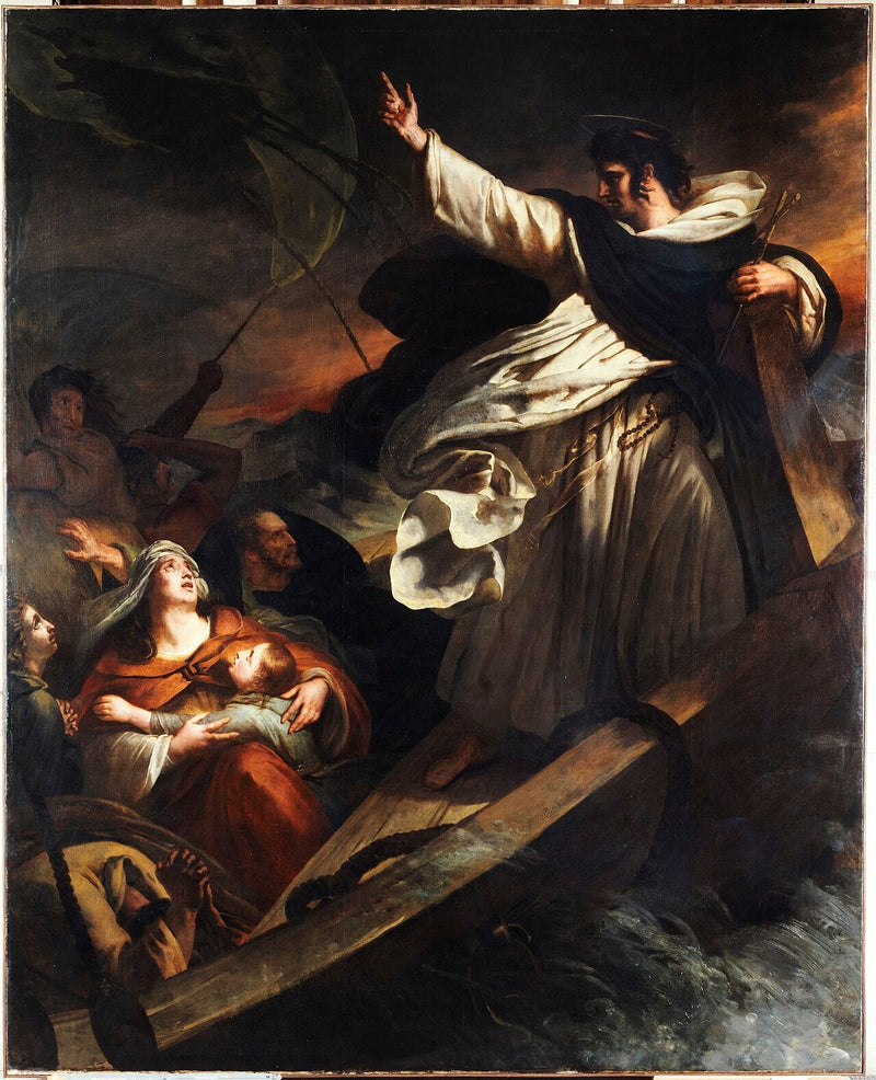 Saint Thomas d'Aquin predikar förtroende för Gud under stormen - Ary Scheffer