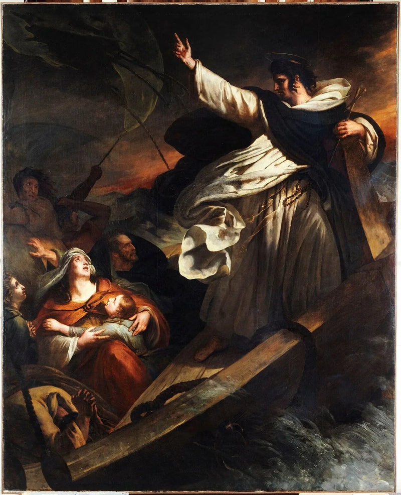Saint Thomas d'Aquin predikar förtroende för Gud under stormen - Ary Scheffer