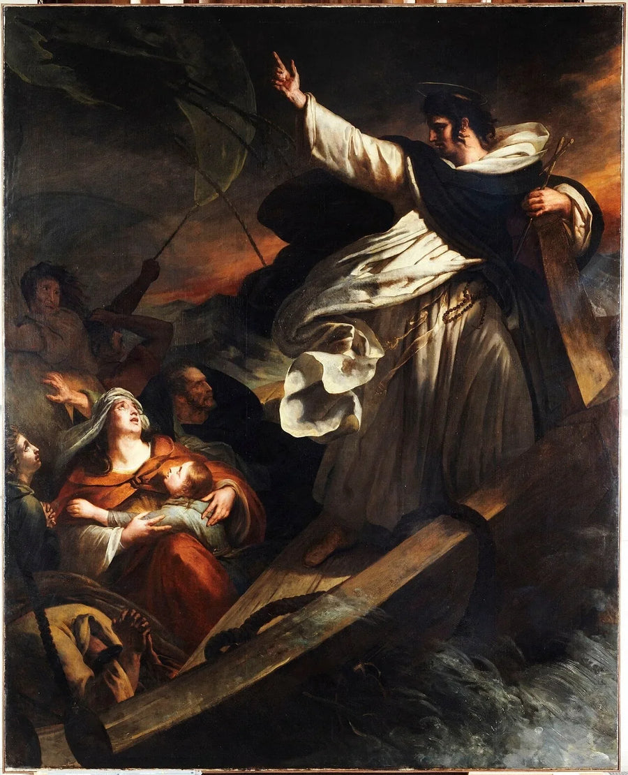 Saint Thomas d'Aquin predikar förtroende för Gud under stormen - Ary Scheffer