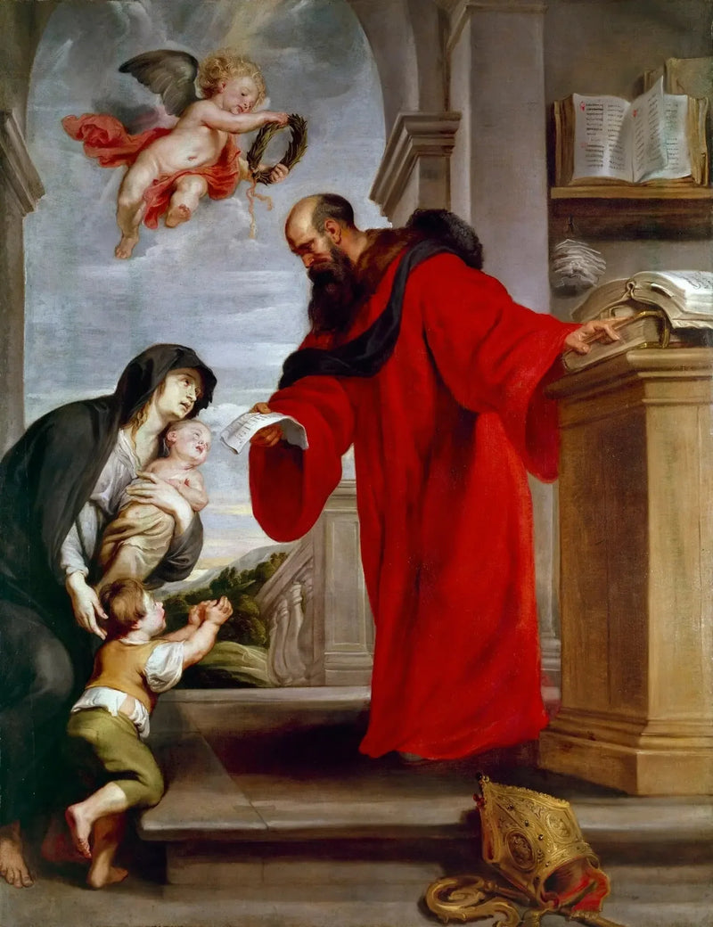 Saint Yves de Tréguier, advokatens skyddshelgon, försvarare av änkor och föräldralösa - Peter Paul Rubens