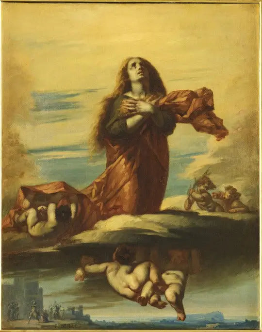 Sainte Barbe borttagen till himlen - Jean-François Millet