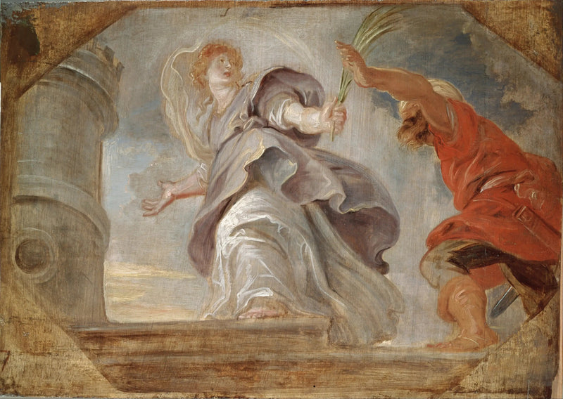 Sainte Barbe flyr från sin far - Peter Paul Rubens
