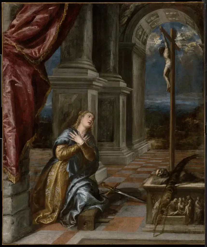 Sankt Katarina av Alexandria i bön - Titian