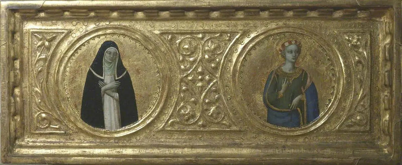 Sankt Katarina av Siena och Sankt Cecilia (predella, vänster panel) - Fra Angelico