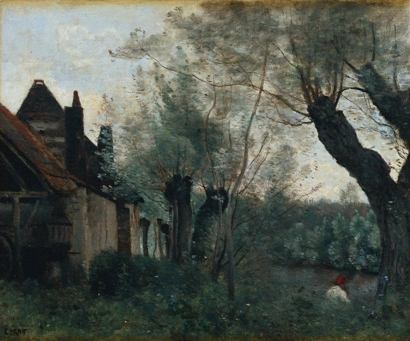 Sainte-Catherine-lez-Arras, almträd och torp - Jean-Baptiste Camille Corot
