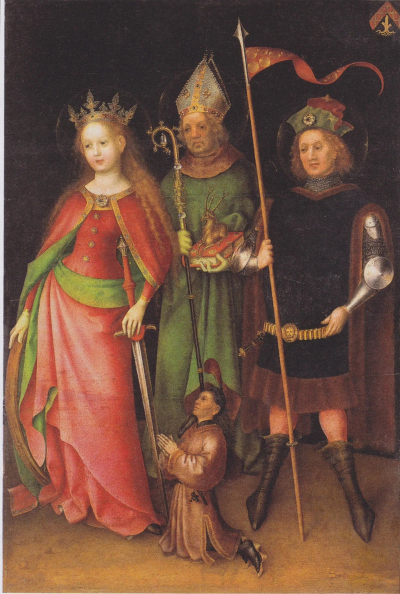 Sainte Catherine, Saint Hubert et Saint Quirinus (Domstolsalens Domedag) - Stefan Lochner