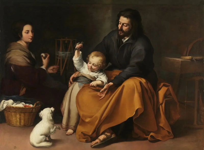 Heliga familjen med den lilla fågeln - Bartolomé Esteban Murillo
