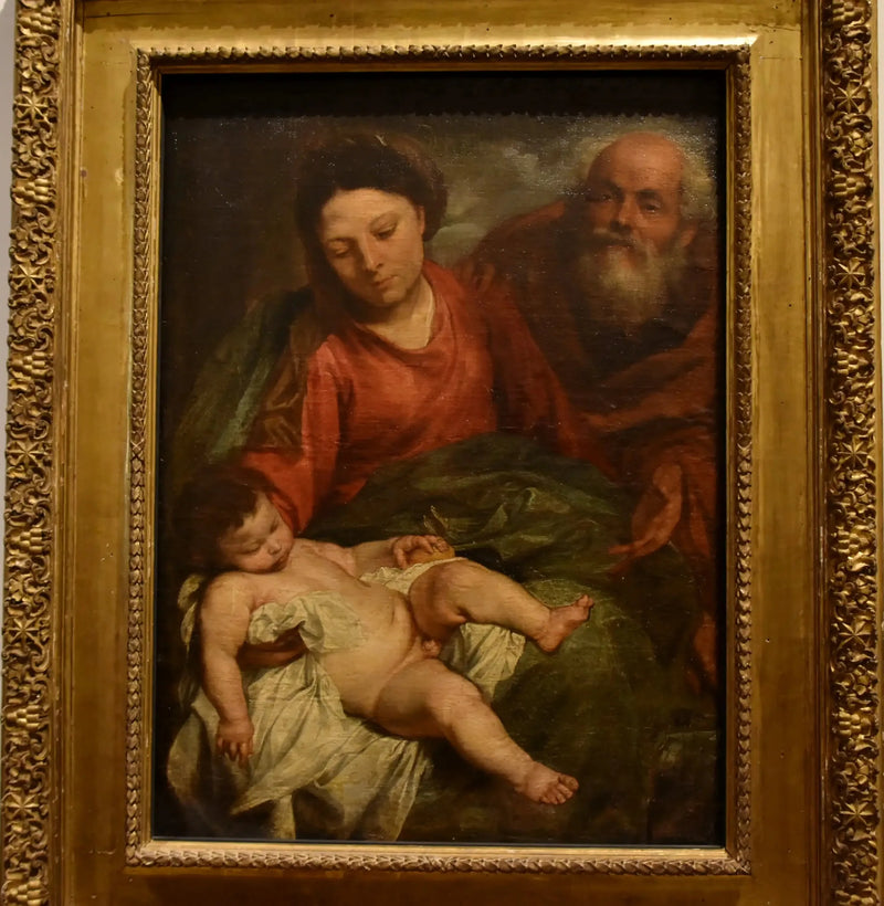 Den heliga familjen med den sovande barnet - Antoine van Dyck