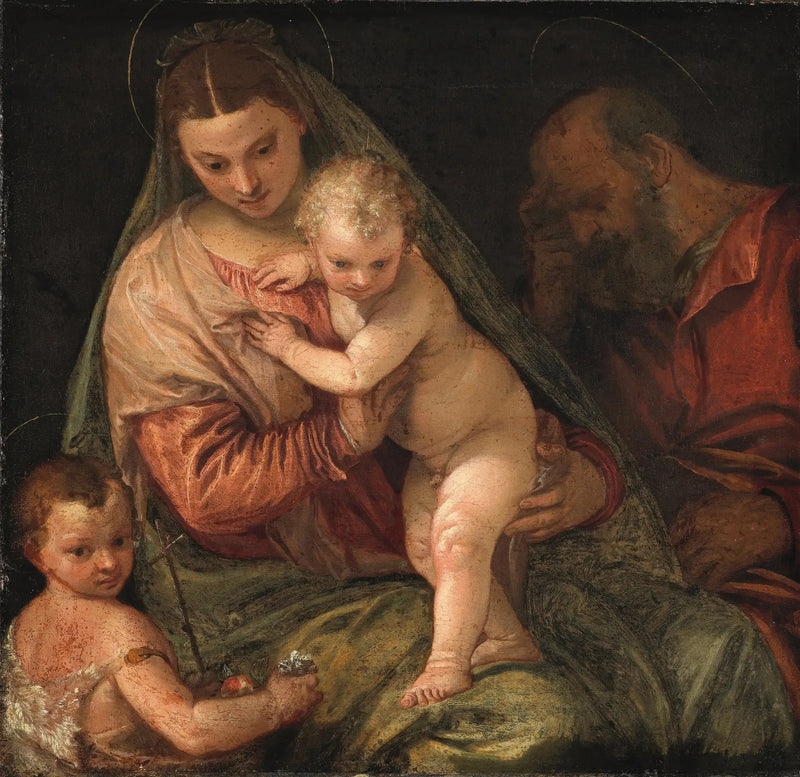 Heliga familjen med den unge helige Johannes - Paul Véronèse