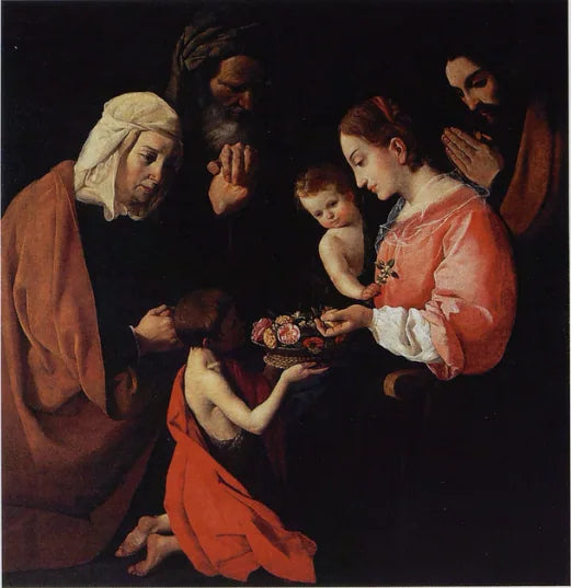 Sainte Famille med helige Johannes Döparen som barn och hans föräldrar - Francisco de Zurbarán