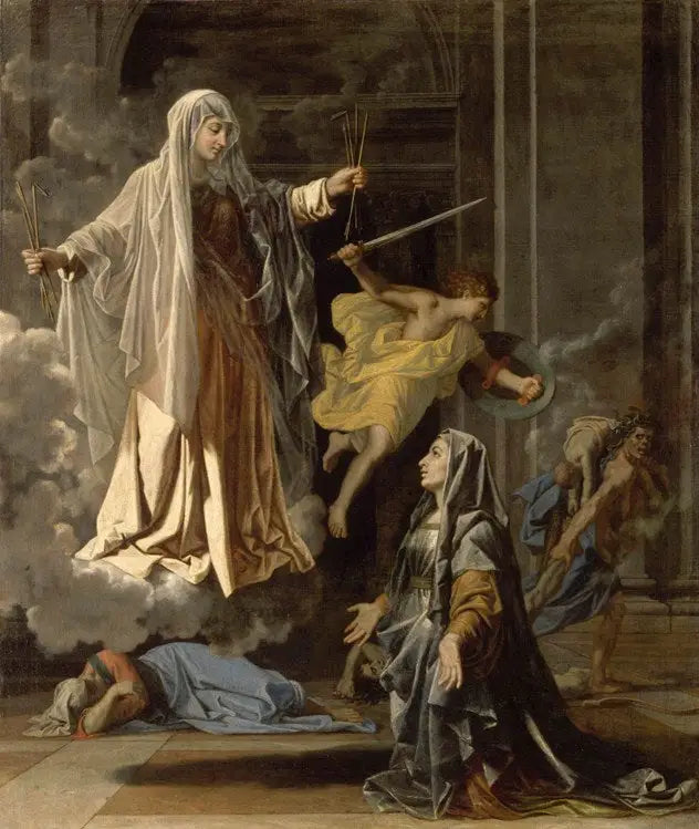 Sainte Françoise Romaine som meddelar Rom om slutet på pesten - Nicolas Poussin