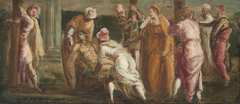 Sainte Hélène som kontrollerar den Sanna Korset - Jacopo Tintoretto
