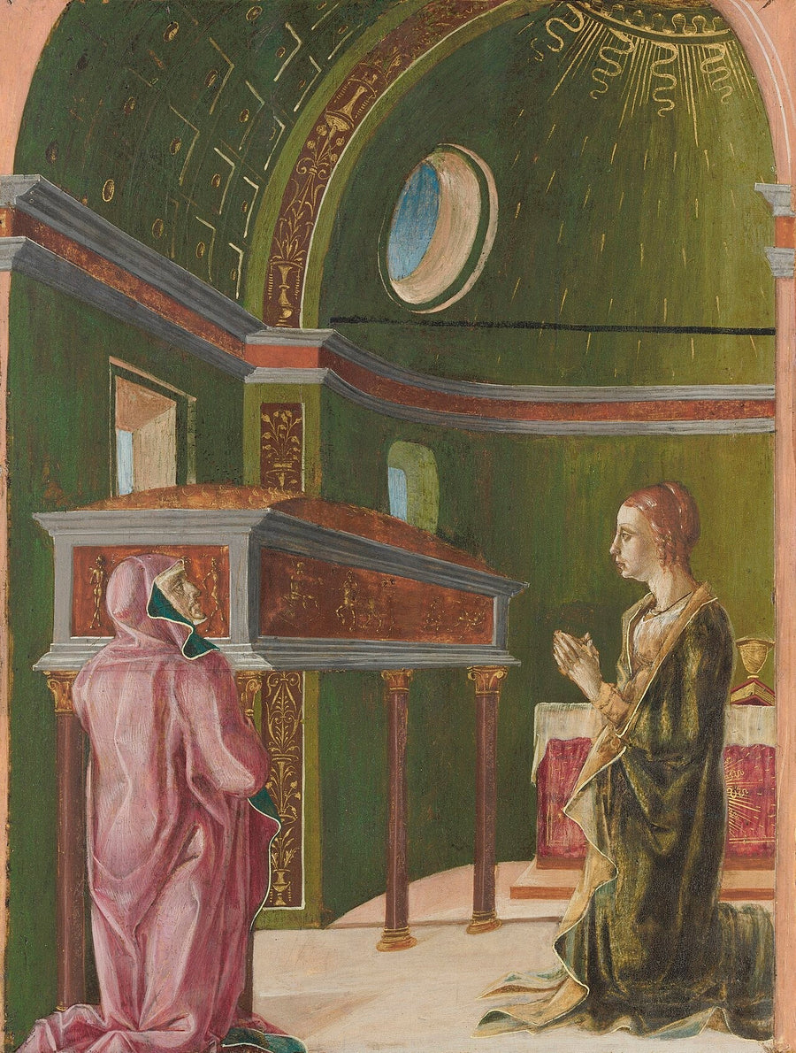 Sainte Lucie och Sainte Eutychia vid Sainte Agathe-helgedomen - Cosmè Tura
