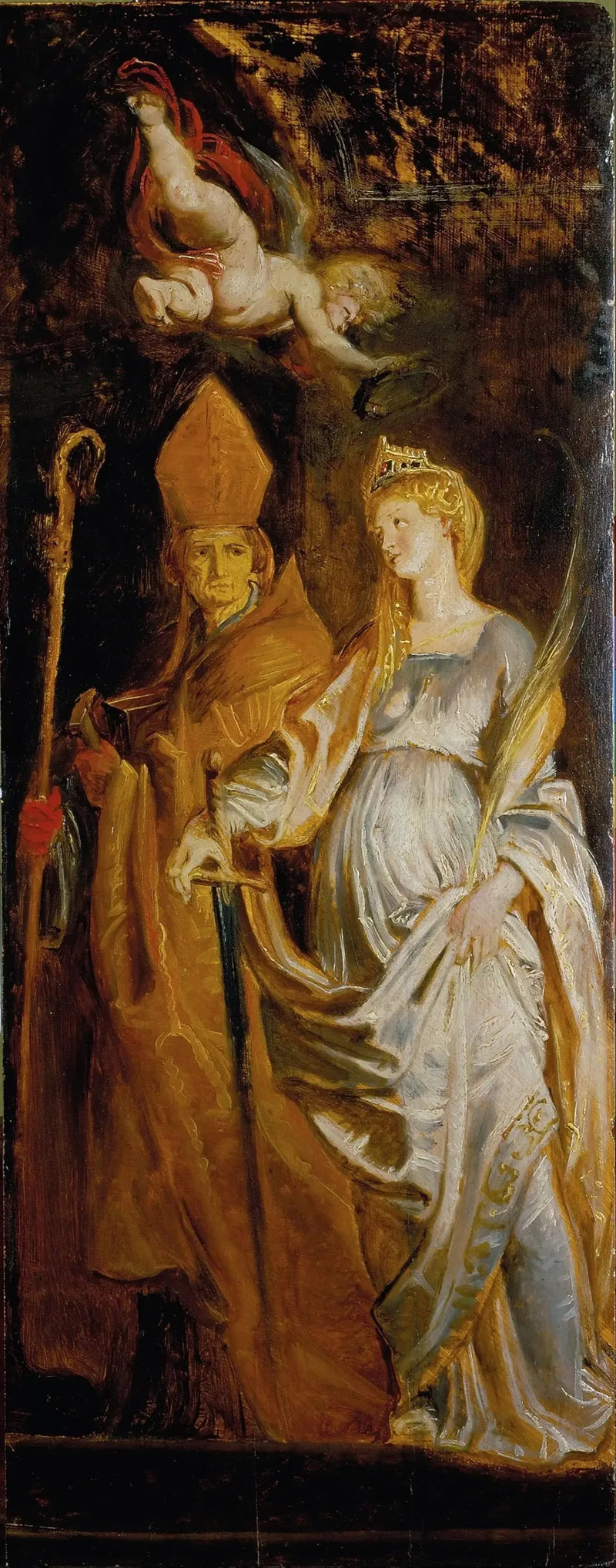 Heliga Katarina av Alexandria och Eloi (tillsammans med helgonen Amand och Walburga) - Peter Paul Rubens