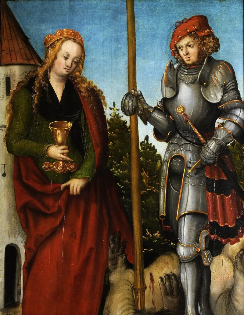 Sankt Georg och Barbara - Lucas Cranach den äldre