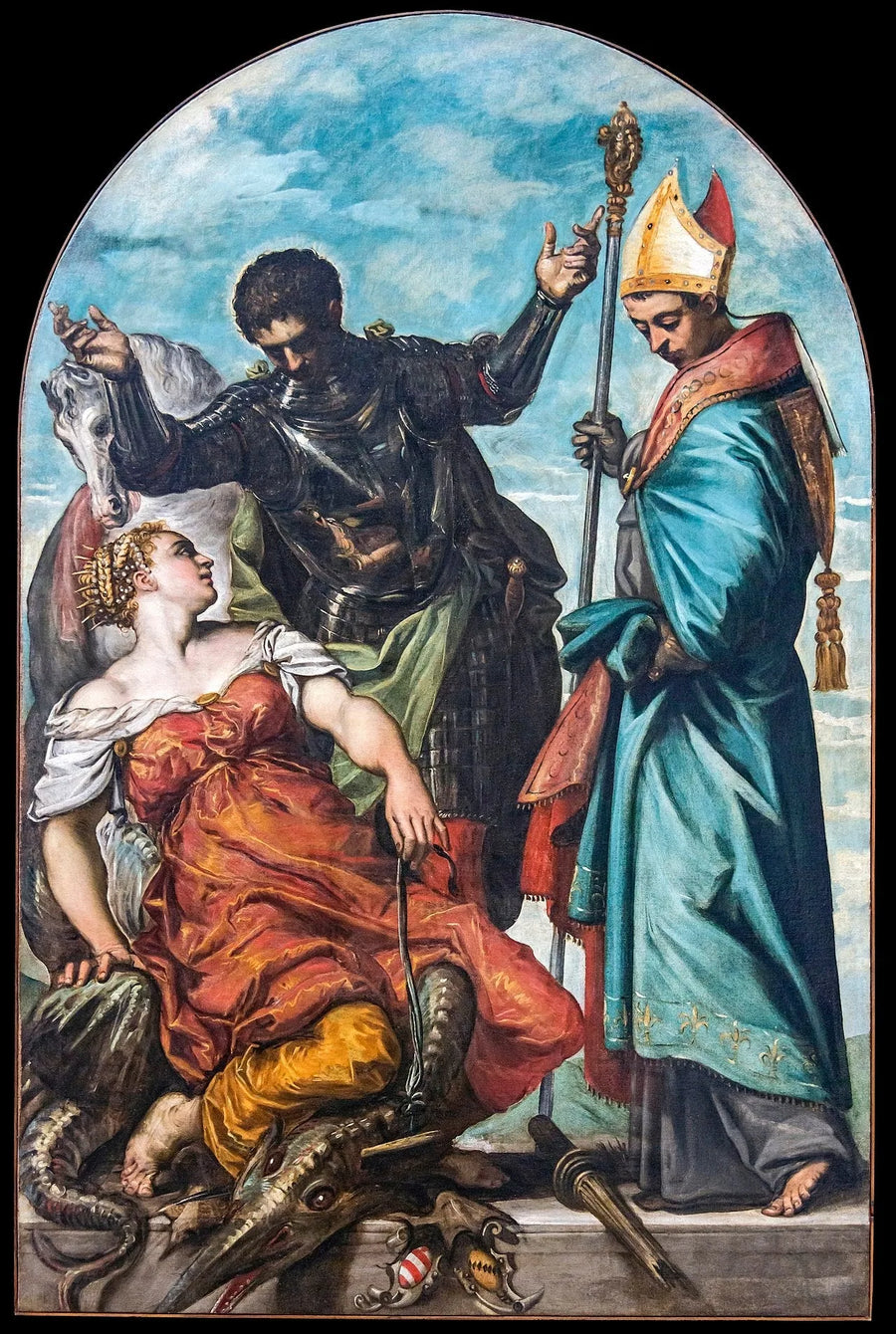Saint Georges och Louis de Toulouse - Jacopo Tintoretto