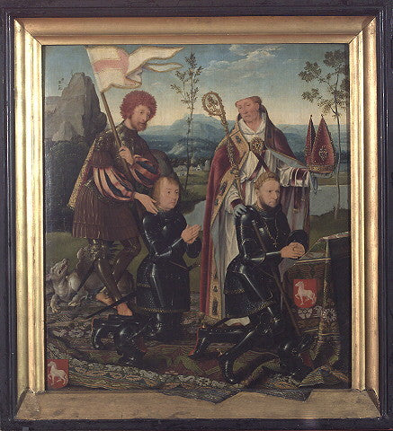 Saint Georges och Nicasius med Georg och Nicasius Hackeney - Joos van Cleve