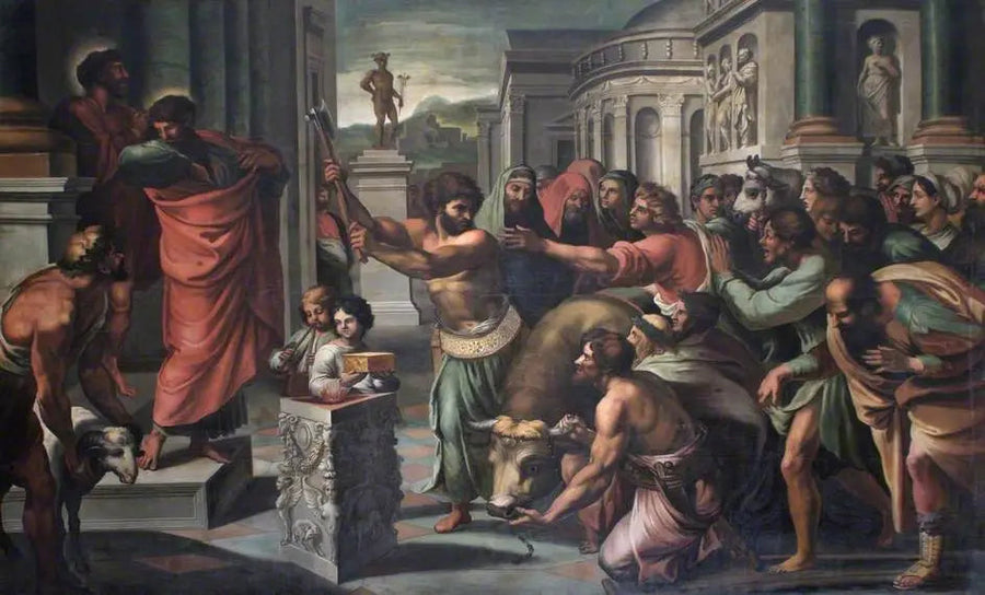 Helgonen Paulus och Barnabas i Lystra - Raphael Sanzio