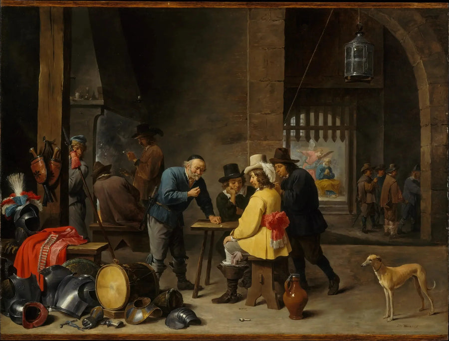 Vaktstuga med Saint Pierre-framställningen - David Teniers den yngre