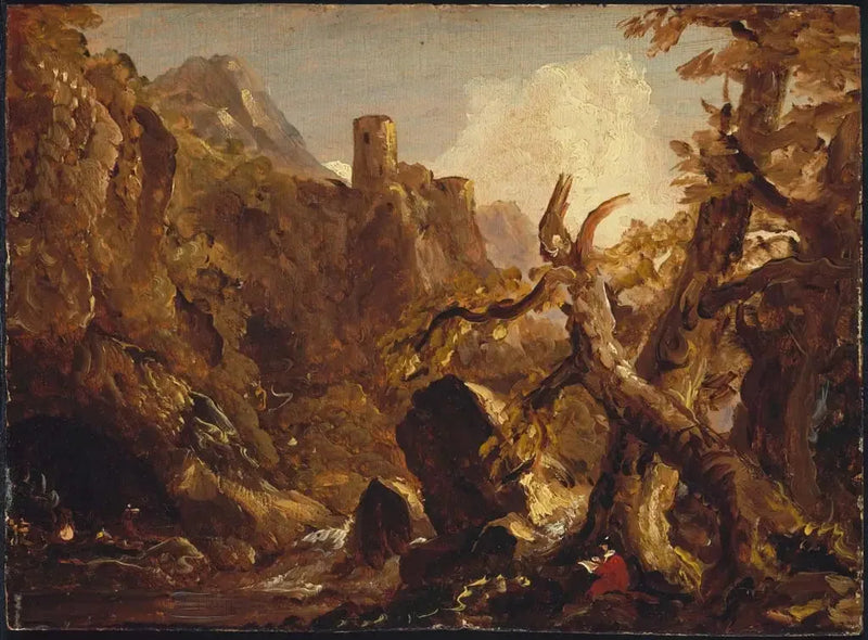 Salvator Rosa tecknar banditer - Thomas Cole