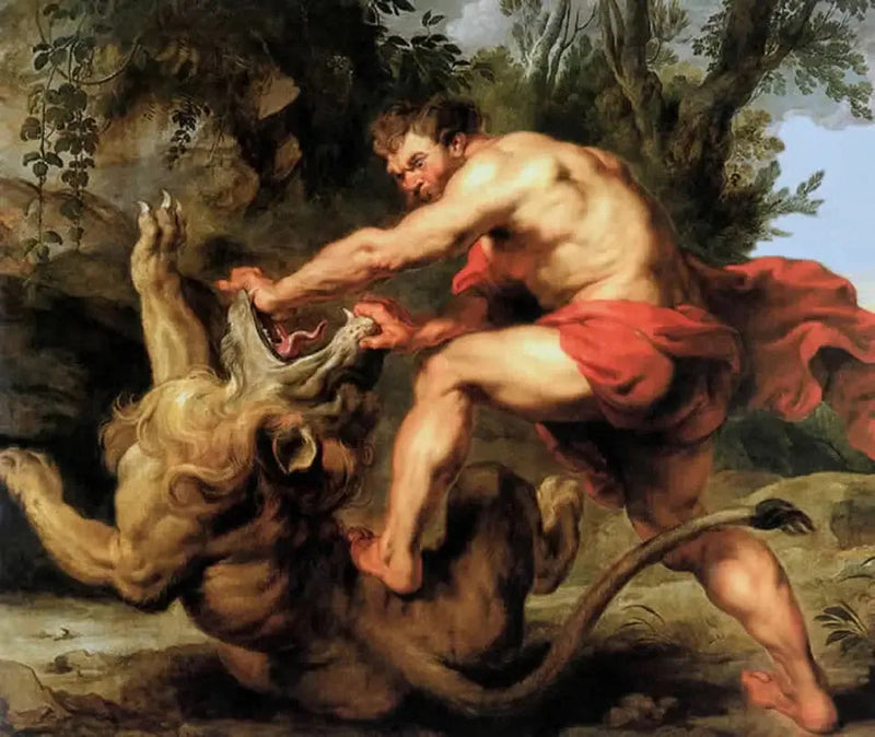 Samson kämpar mot lejonet - Peter Paul Rubens