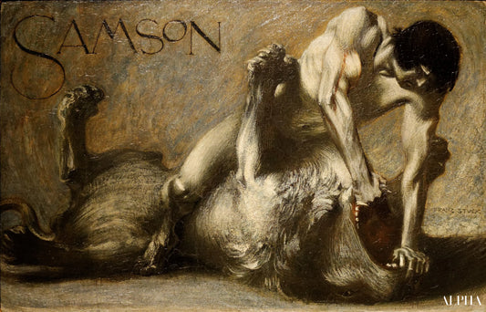 Samson. Le Combat avec le Lion - Franz Von Stuck Reproductions de tableaux à la peinture à l’huile