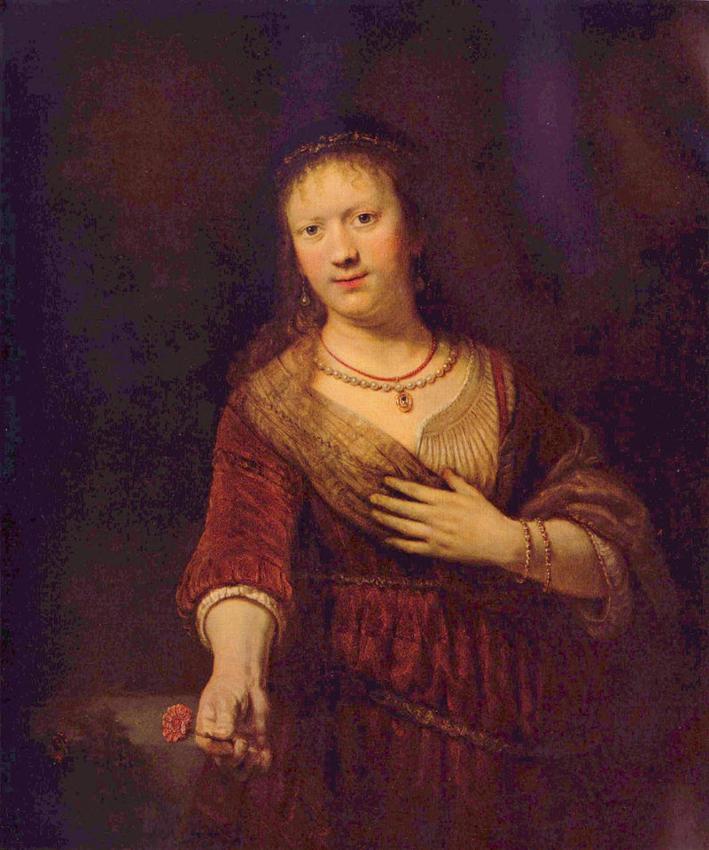 Saskia i Blomster - Rembrandt