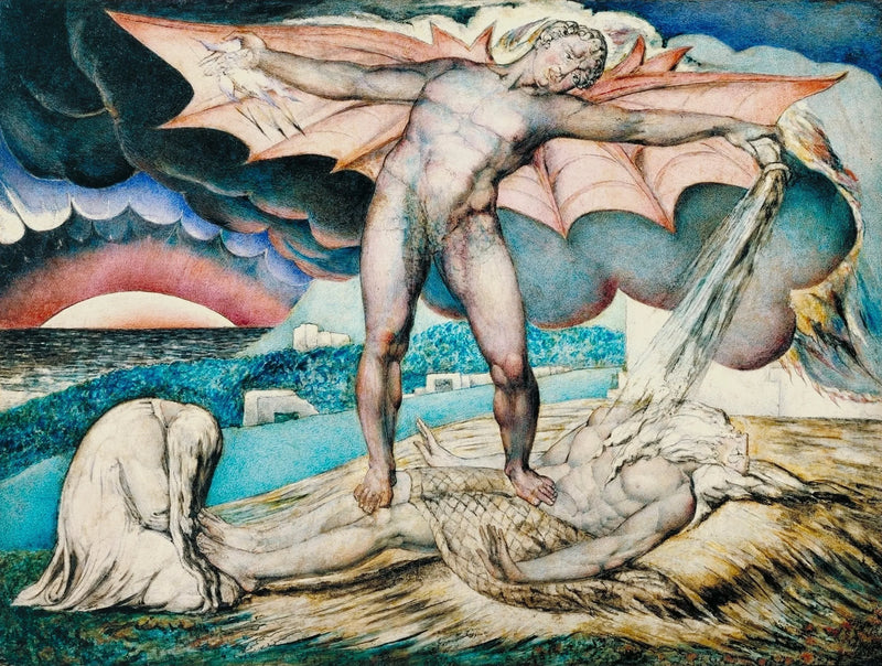 Satan straffar Job med smärtsamma bölder - William Blake