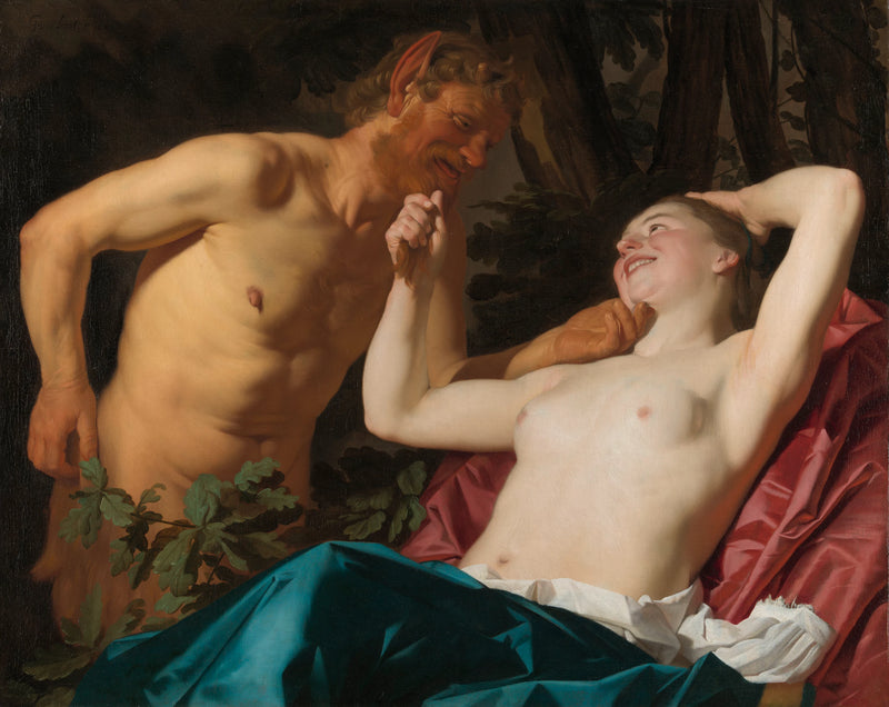 Satyre et nymphe - Gerrit van Honthorst