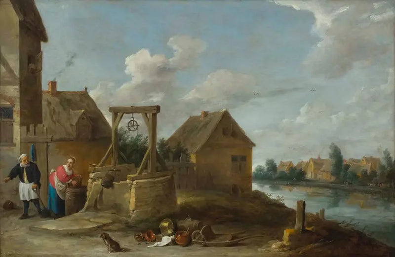 Scen vid brunnen - David Teniers den yngre