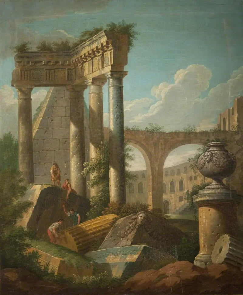 Klassisk scen (Ruinat tempel) - Giovanni Paolo Panini