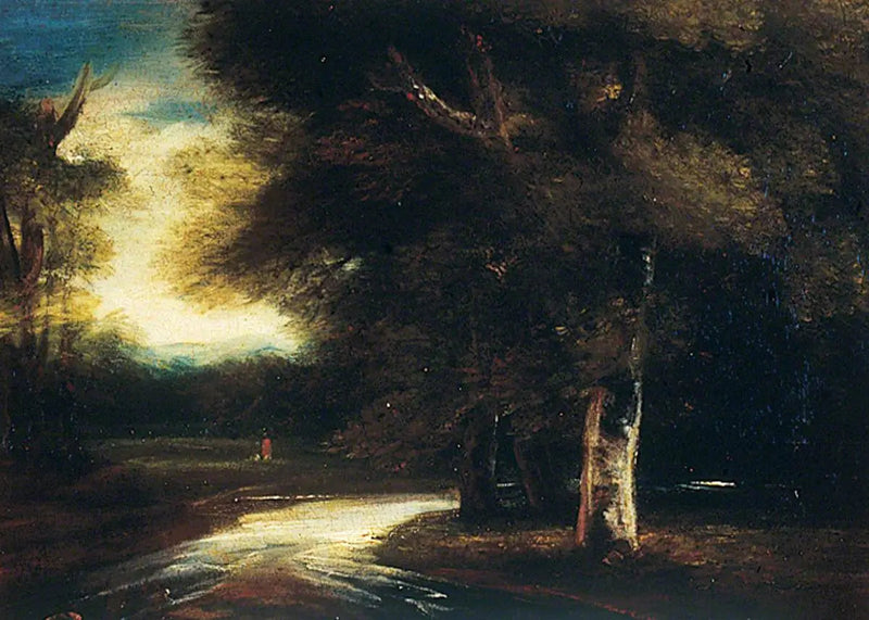 Skogsscen och flodscen - Joshua Reynolds